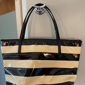 Kate Spade Penn Valley Sophie Black/ Cream striped tote bag